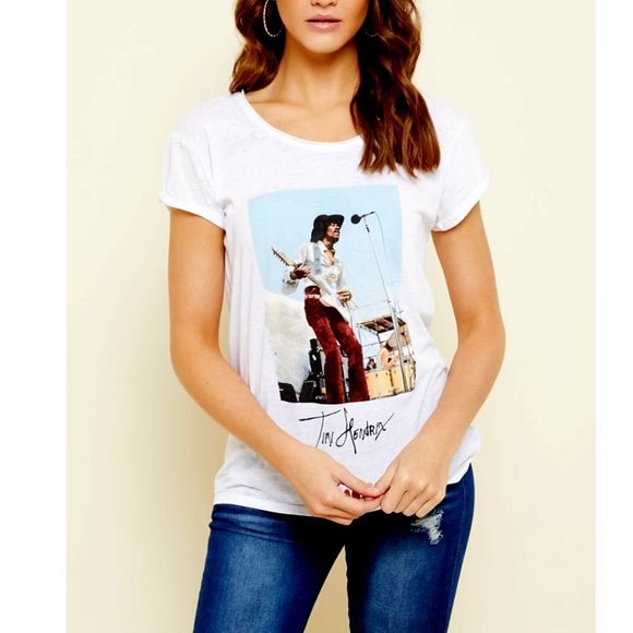 Jimi Hendrix Jaming Signature Burnout blues rock Official T-Shirt L NWT - Picture 1 of 3